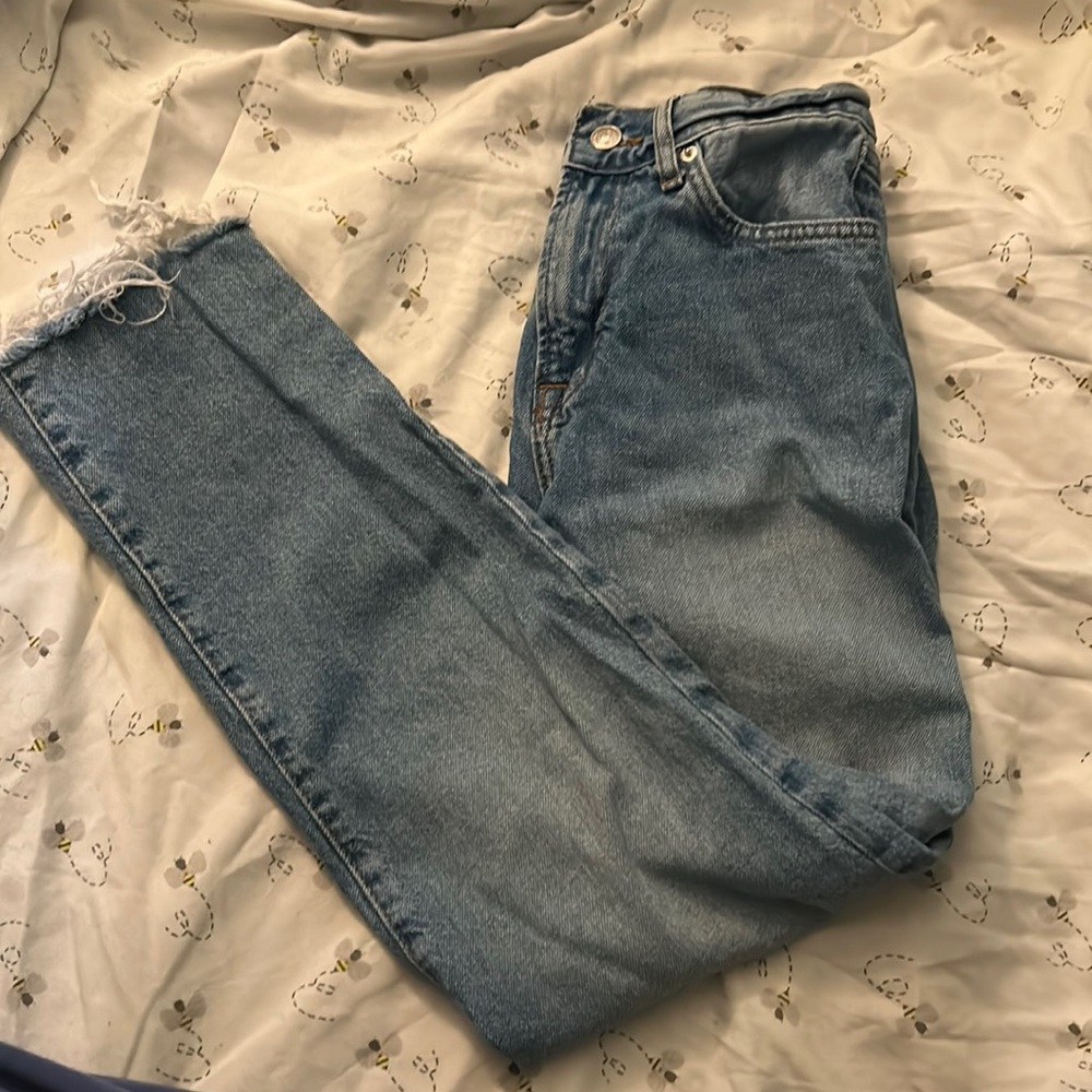 Blue high waisted mom jeans